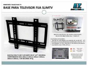 Bases Para Tv De 22 A 37 Pulgadas Fijas Led Lcd Plasma