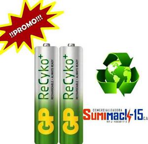 Baterias Recargables Aa Gp Recyko Pack 2 Para Camaras