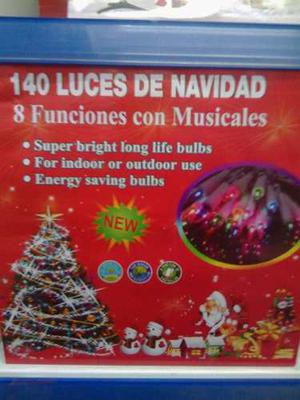 Luces De Navidad Musicales Con 8 Funciones De 140 Bombillos