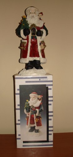 Santa Claus Con Arbolito 28 Cm Adorno De Navidad Importado