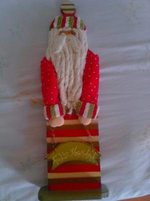 Santa Claus En Madera Adorno Navideño