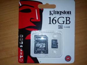 Tarjeta Memoria Micro Sd Kingston 16 Gb Clase 10 Adaptador