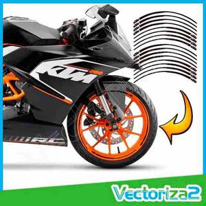 Calcomania Ktm Linea Cinta Reflectiva Rines Bicicleta Moto