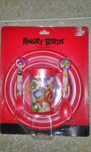 Juego De Platos Cubiertos Plasticos Angry Birds Winniee Pooh