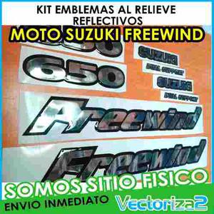 Kit Emblemas Moto Suzuki Freewind Al Relieve Sitio Fisico