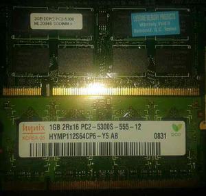 Memorias Ram Ddr2 2gb/1gb Para Laptos