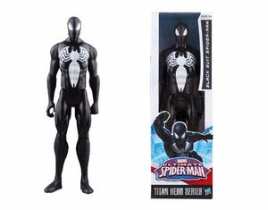 Muñeco Spiderman Black Negro 30cm Serie Titan Hero Hasbro