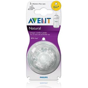 Set De 2 Tetinas Natural Philips Avent Flujo Lento 0 Meses+