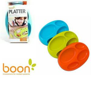 Set De 3 Platos Con Divisiones Y Antiresbalante Marca Boon