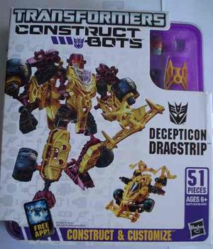 Transformers Construct Bots Decepticon Dragstrip 51 Piezas