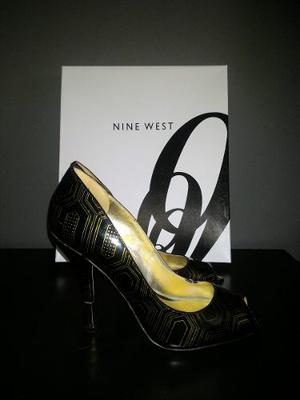 Zapatos Nine West Negros Con Dorado