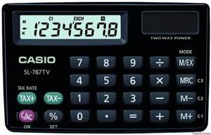 Calculadora De Bolsillo Casio Original Modelo Sl-787tv-bk-w