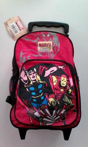 Maleta Escolar Marvel Avenger Morral Rueditas Niños