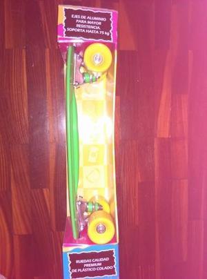 Patineta Plt Plastico Board Color Verde Para Todas Las Edad