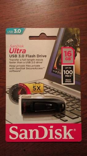 Pen Drive Usb 3.0 De 16gb Marca Sandisk Ultra 100 Mb/s