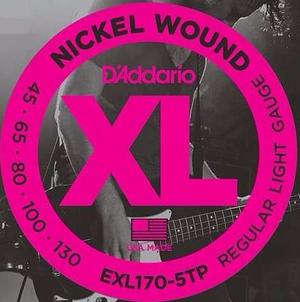 Cuerdas Daddario Nickel Wound Exltp Bajo 5 Cuerdas