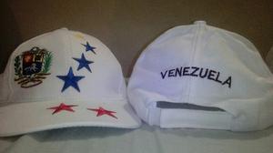 Gorra De Venezuela Blanca Y Negra 7 Estrellas
