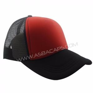 Gorra Malla Camionero Negro Rojo Sublimar Bordar Ajustable