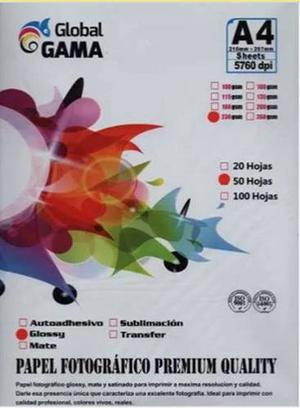 Papel Fotografico 230gr Glossy 50hojas