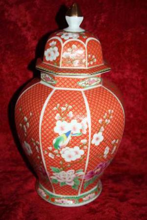 Antiguo Florero Tibor Urna Porcelana China Marca Cloisonne