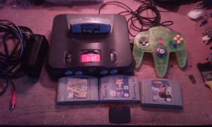 Consola Nintendo 64 + 1 Control + 4 Juegos+ Sus Cables