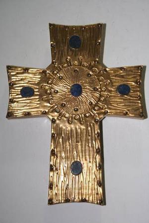 Cruz Crucifijo Dorado Con Ornamentos Religion Antiguo