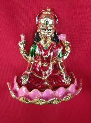 Escultura Diosa Hindu Lakshmi En Metal Color Bronce