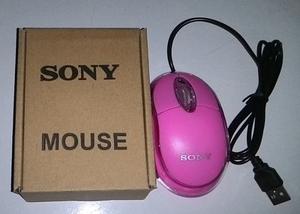 Mouse Sony Usb Optico Laser Rosado, Azul Y Negro At
