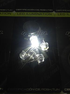 5 Piezas Diodos Led 8mm Blanco Alto Brillo Straw Hat 0.5w