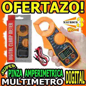 Wow Pinza Amperimetrica Multimetro Digital Con Pilas Mt87