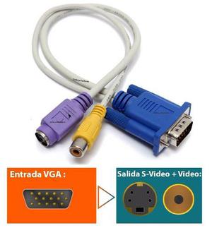 Cable Vga A S-video Rca Laptop Splitter Videobeam Proyector