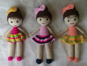 Muñecas Tejidas! 30cm! Niñas! Moda!