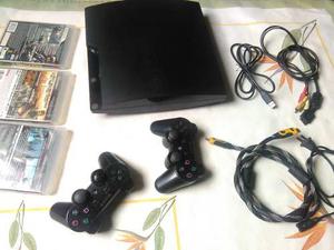 Ps3 Slim 320 Gb + 2 Controles + 3 Juegos Fisicos