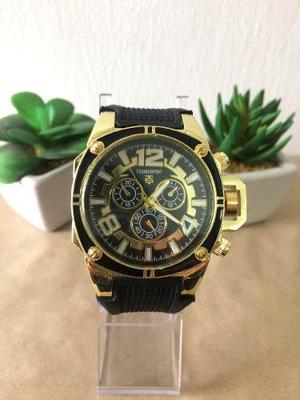 Reloj Mulco Tecno Sport Negro Con Dorado Con Caja