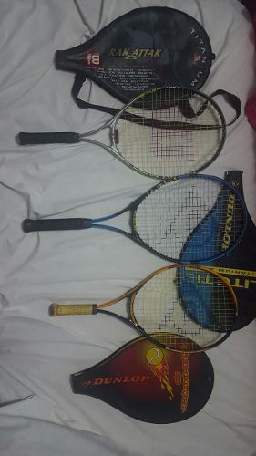 Combo Raquetas Wilson Rak Attak 25,dunlop Lite Ti & Fireball