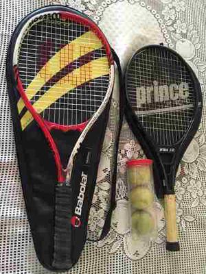 Raquetas De Tenis Wilson Y Prince Y Tres Pelotas