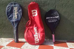 Set De Raquetas Wilson, Dunlop Junior + Bolso Wilson