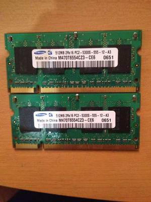 Memoria Ram Ddr2 Samsung, De 512 Mb 2rx16 Pcs