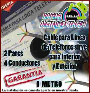 1 Metro Cable Para Linea Telefonica 100% Cobre Para Exterior