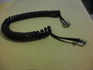 Cable Espiral Para Teléfono Fijo, Color Negro.