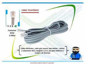 Cable Para Teléfono Fijo Conectores Rj11 Diferentes Metros