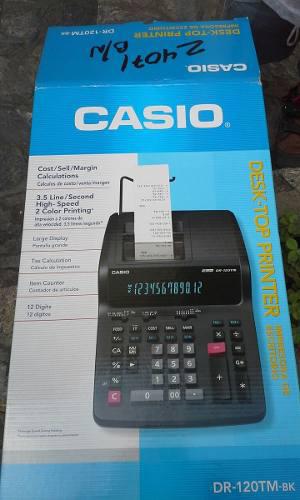 Calculadora Sumadora Casio Dr-120tm Bk Con Impresora