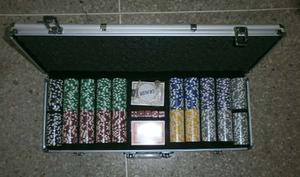 Maletín Poker 500 Fichas Mazo De Cartas+dados+llave