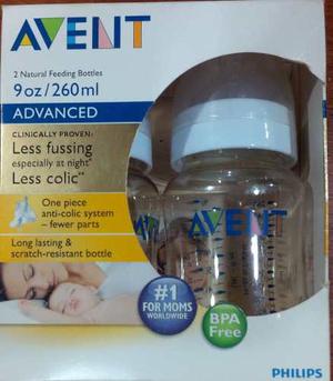 Set De 2 Teteros Avent Advanced De 260 Ml. Original. Nuevo.