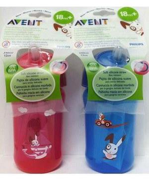 Vaso Con Tapa Y Pitillo Avent 340ml / 12 Oz-18 Meses