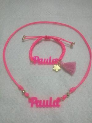 Collar O Pulsera Personalizado Para Niñas Obsequios