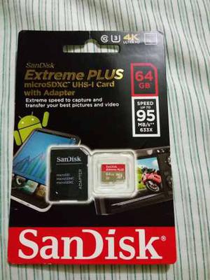 Memoria Micro Sd 64 Gb San Disk Extreme Plus Clase 10