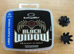 Black Widow Large Plastic Thread 22 Golf Spikes