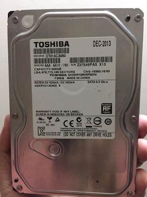 Disco Duro Toshiba De 500gb,  Rpm, Caché 16mb, Sata