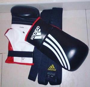 Guantes adidas Y Cinturón Negro adidas Para Artes Marciales